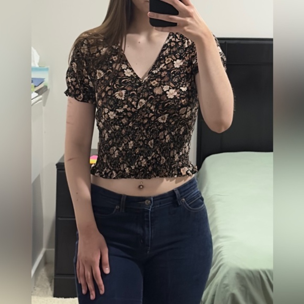 Paper Crane floral crop top